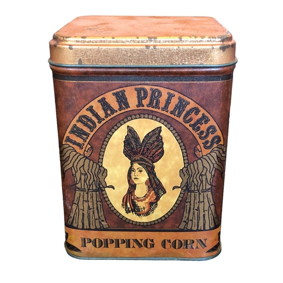Vintage Other - Vintage Indian Princess Popping Corn Metal Tin